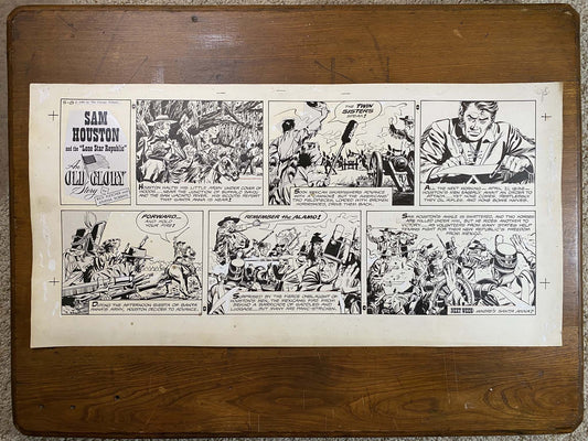 Sam Houston: An Old Glory Story 5/8/60 Original Art Illustration | Fletcher Studio