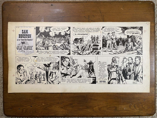 Sam Houston: An Old Glory Story 5/15/60 Original Art Illustration | Fletcher Studio