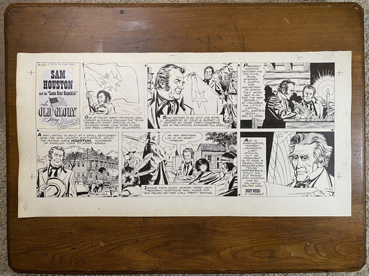 Sam Houston: An Old Glory Story 5/22/60 Original Art Illustration | Fletcher Studio