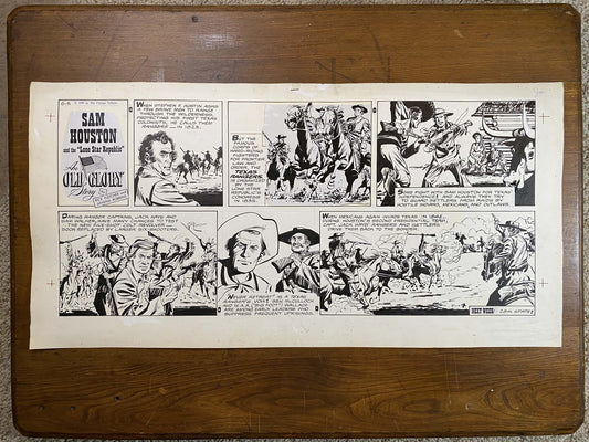 Sam Houston: An Old Glory Story 6/5/60 Original Art Illustration | Fletcher Studio