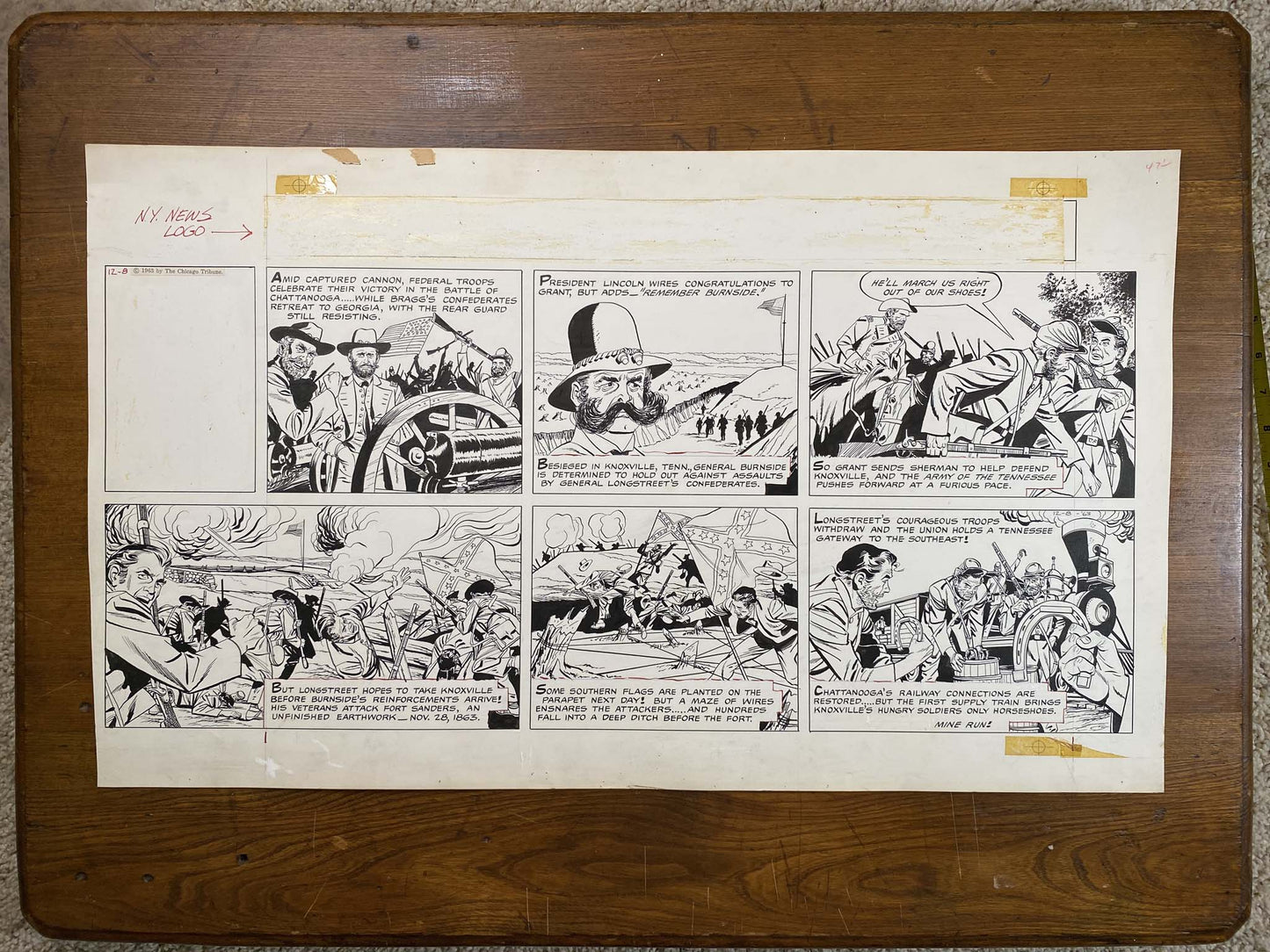 Old Glory at the Crossroads 12/8/63 Original Art Illustration | Fletcher Studio