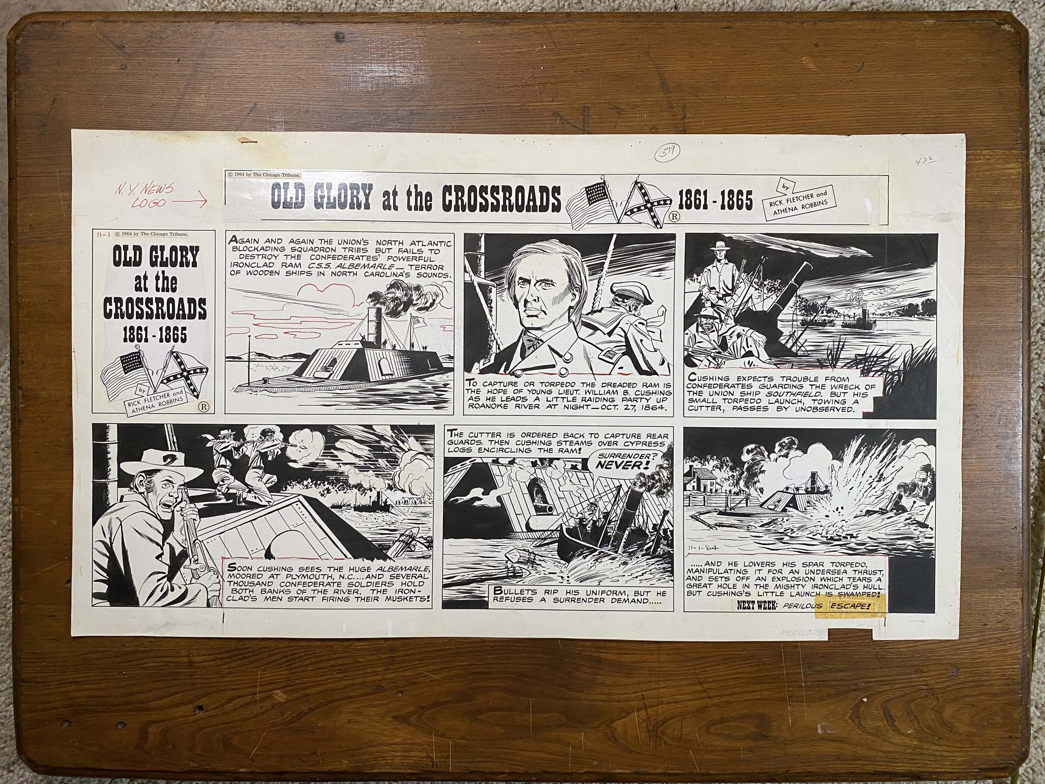 Old Glory at the Crossroads 11/1/64 Original Art Illustration | Fletcher  Studio