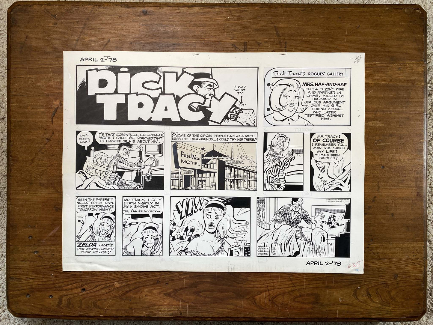 Dick Tracy Sunday 4/2/78 Original Art Illustration | Fletcher Studio