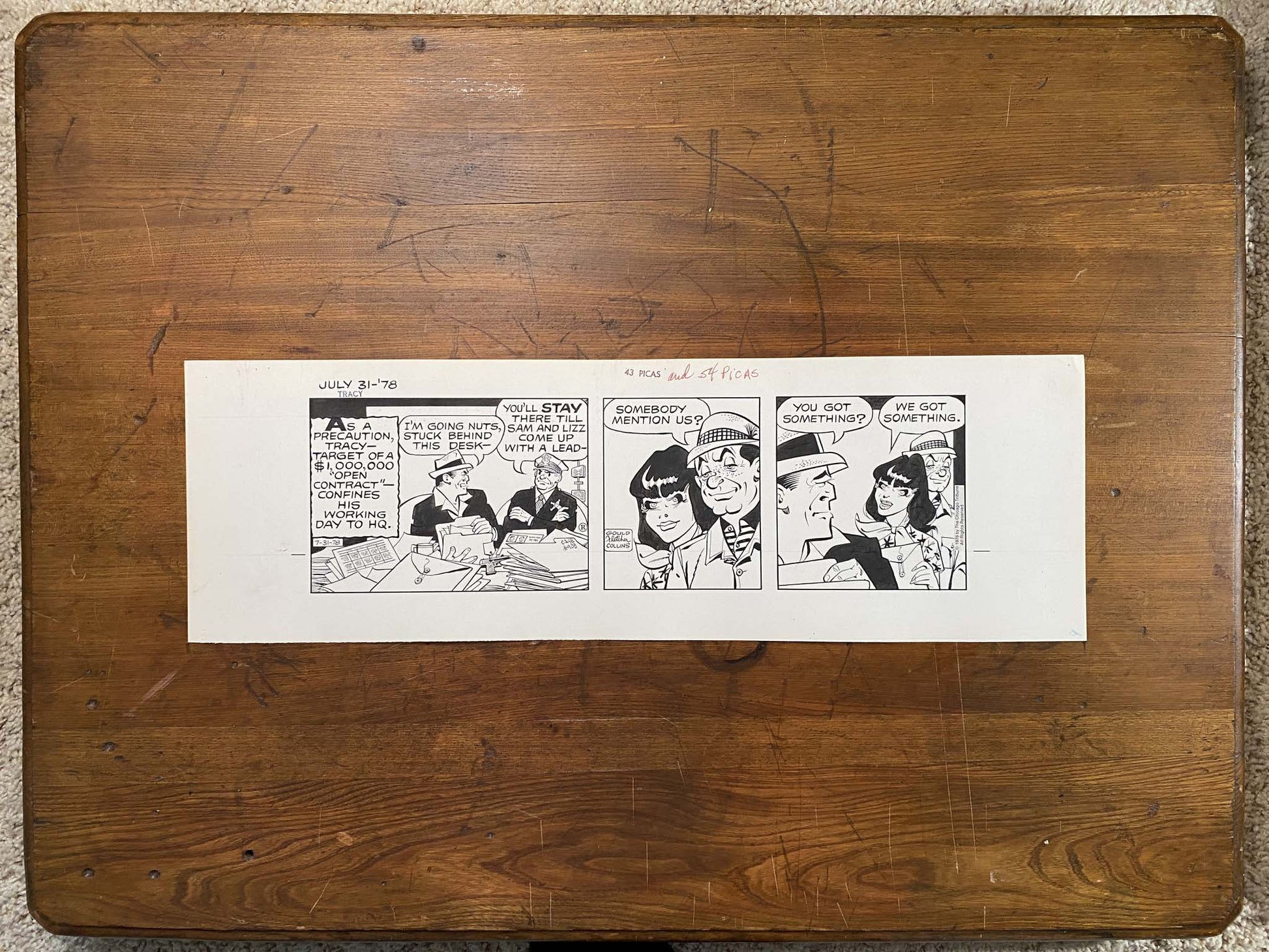 Dick Tracy Daily 7/31/78 Original Art Illustration | Fletcher Studio