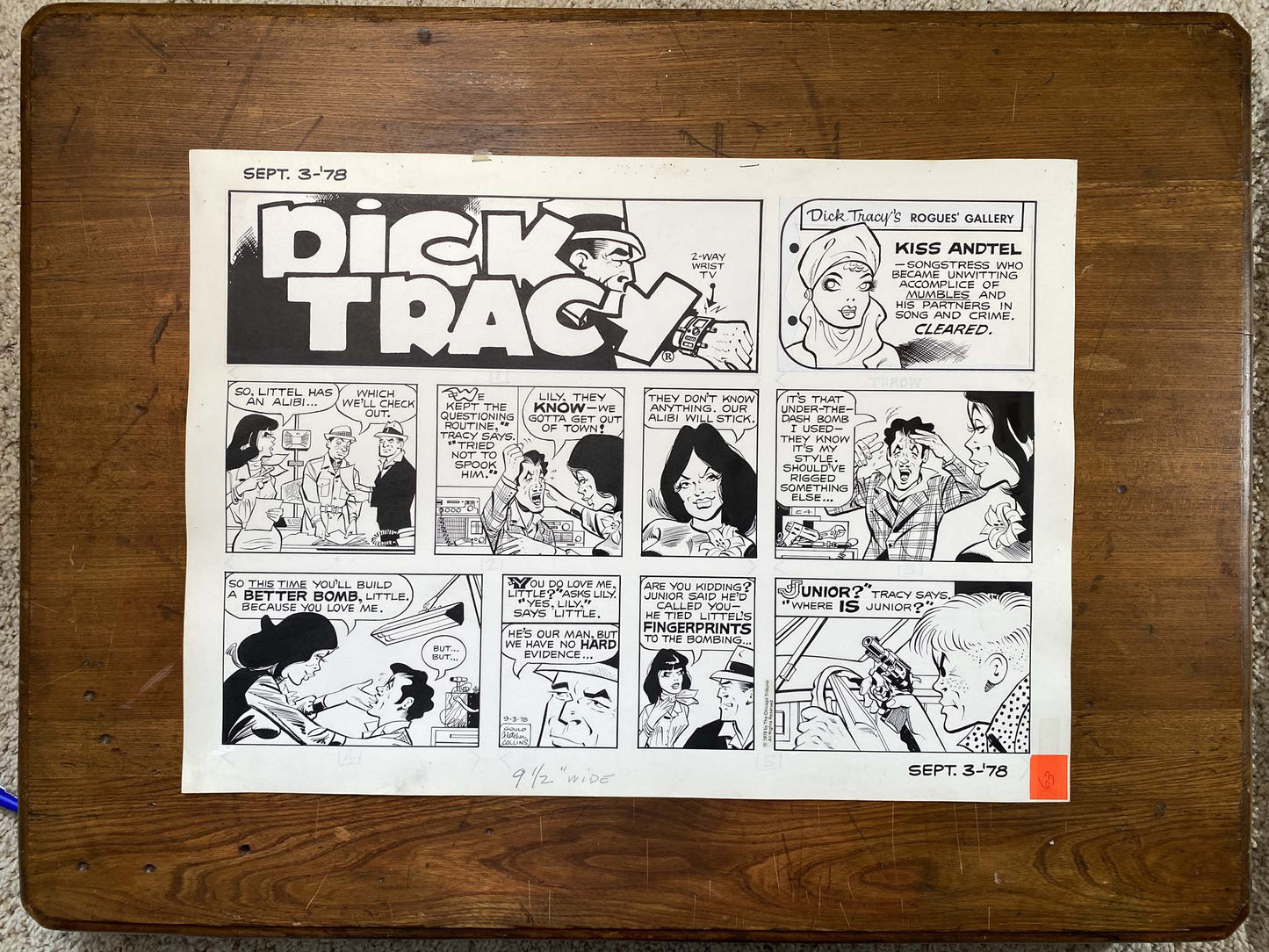 Dick Tracy Sunday 9/3/78 Original Art Illustration | Fletcher Studio