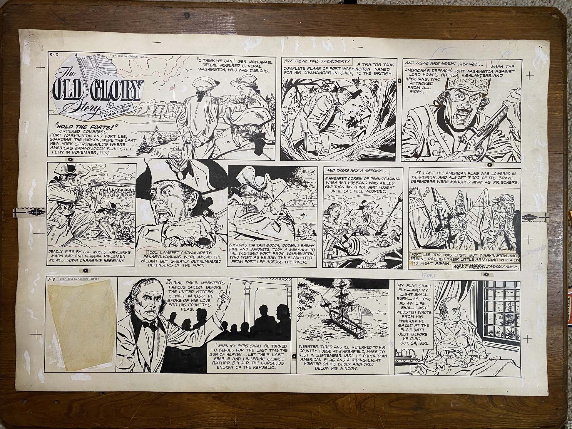 The Old Glory Story: History of the American Flag 9/19/54 Original Art Illustration | Fletcher Studio